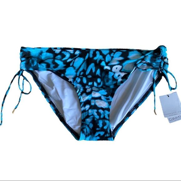 🆕: CK Swim: Hipster Brief Bikini Bottom With Drawstring Tie Sides - Picture 2 of 13